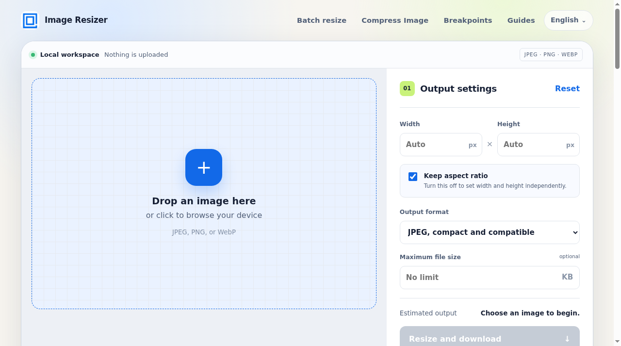 Private Image Resizer Preview