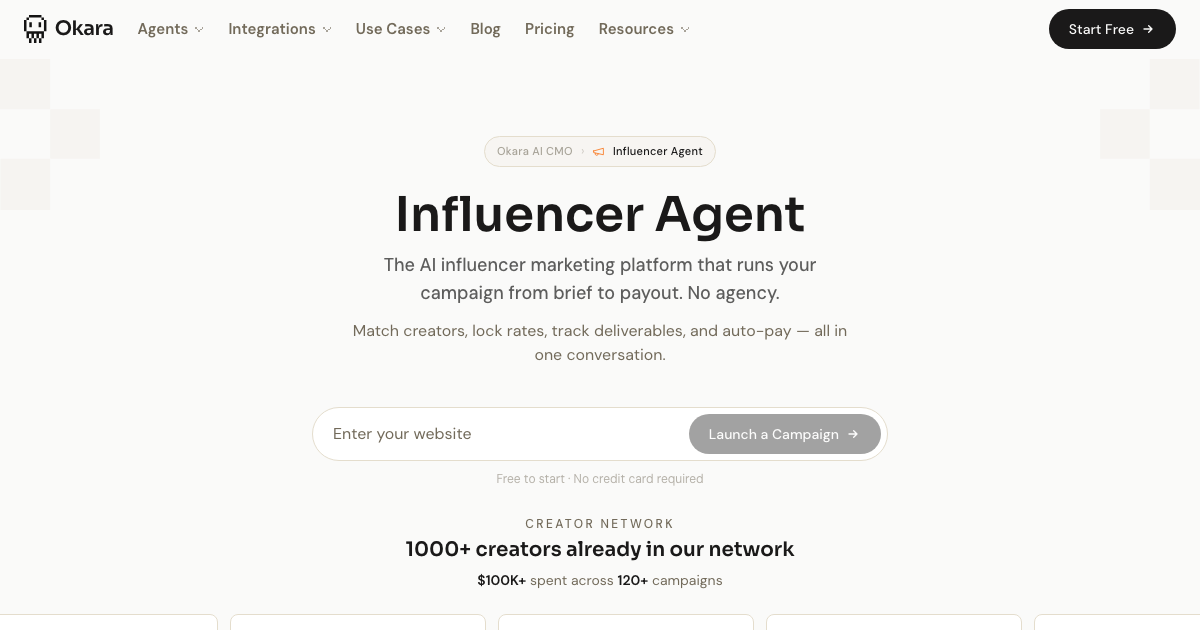 ai-influencer-marketing-platform-brief-to-payout-okara