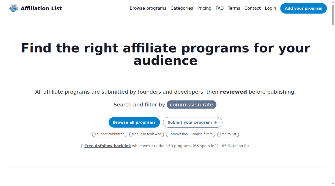 AffiliationList Preview