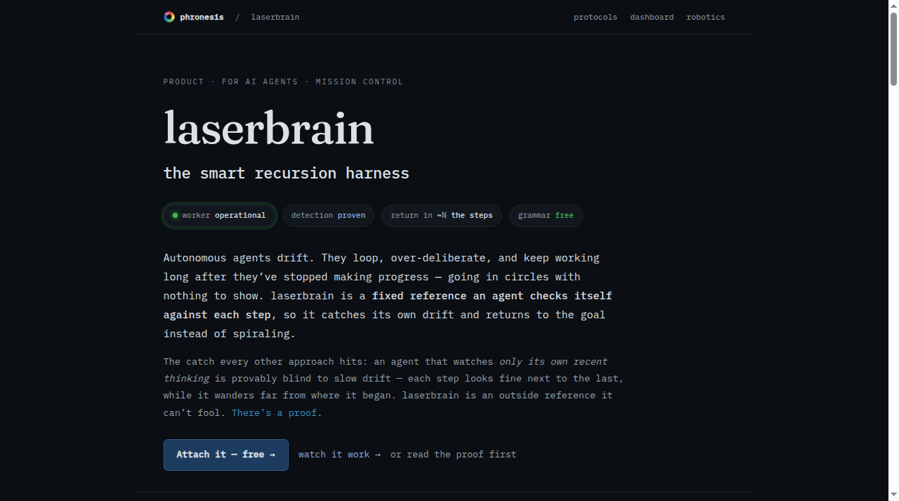 laserbrain - smart recursion harness for AI agents - stop agent spiraling Preview