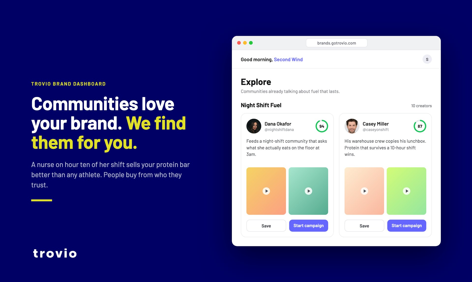 Trovio For Brands Preview