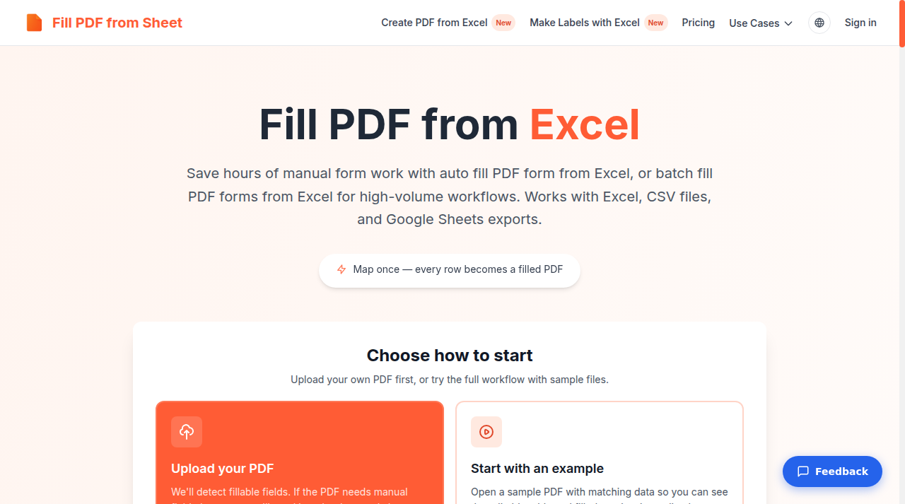 Fill PDF from Sheet Preview