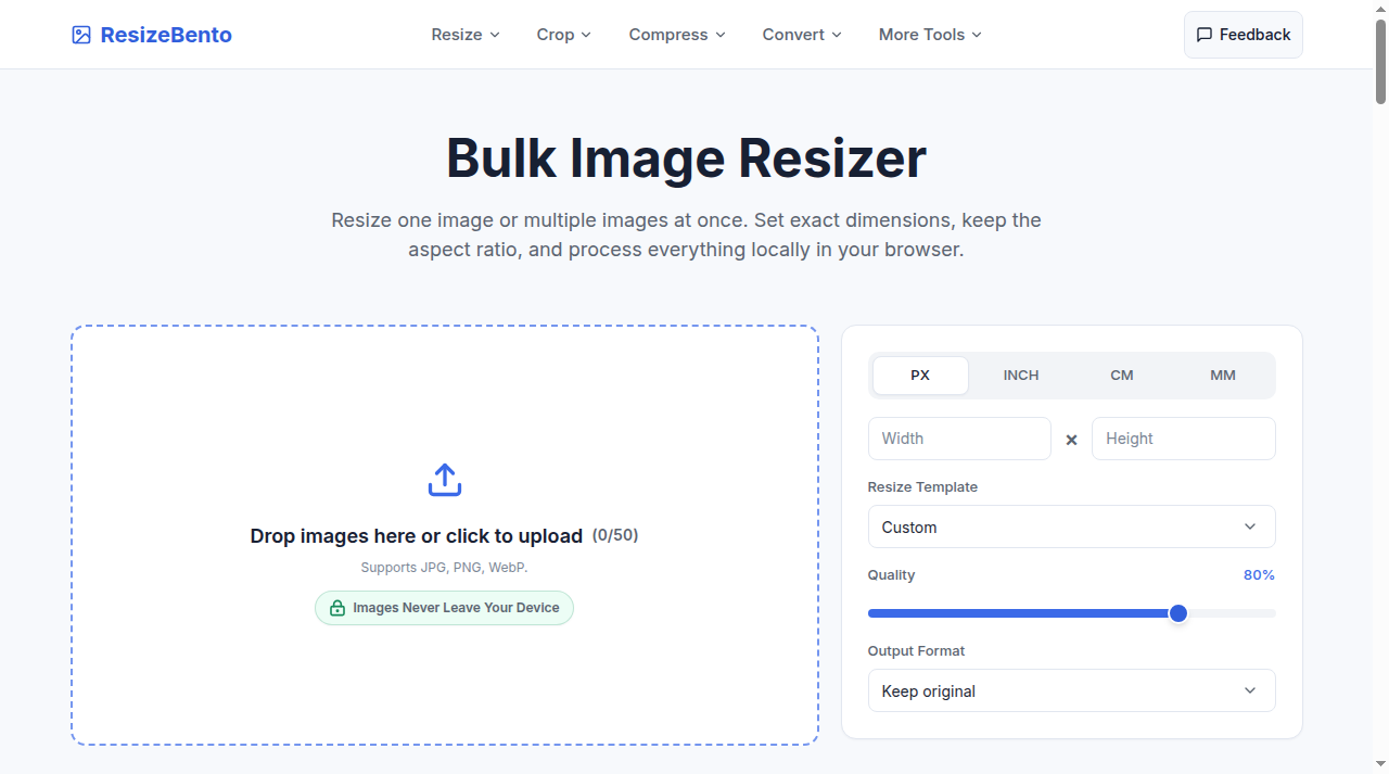 ResizeBento - Bulk Image Resizer Preview
