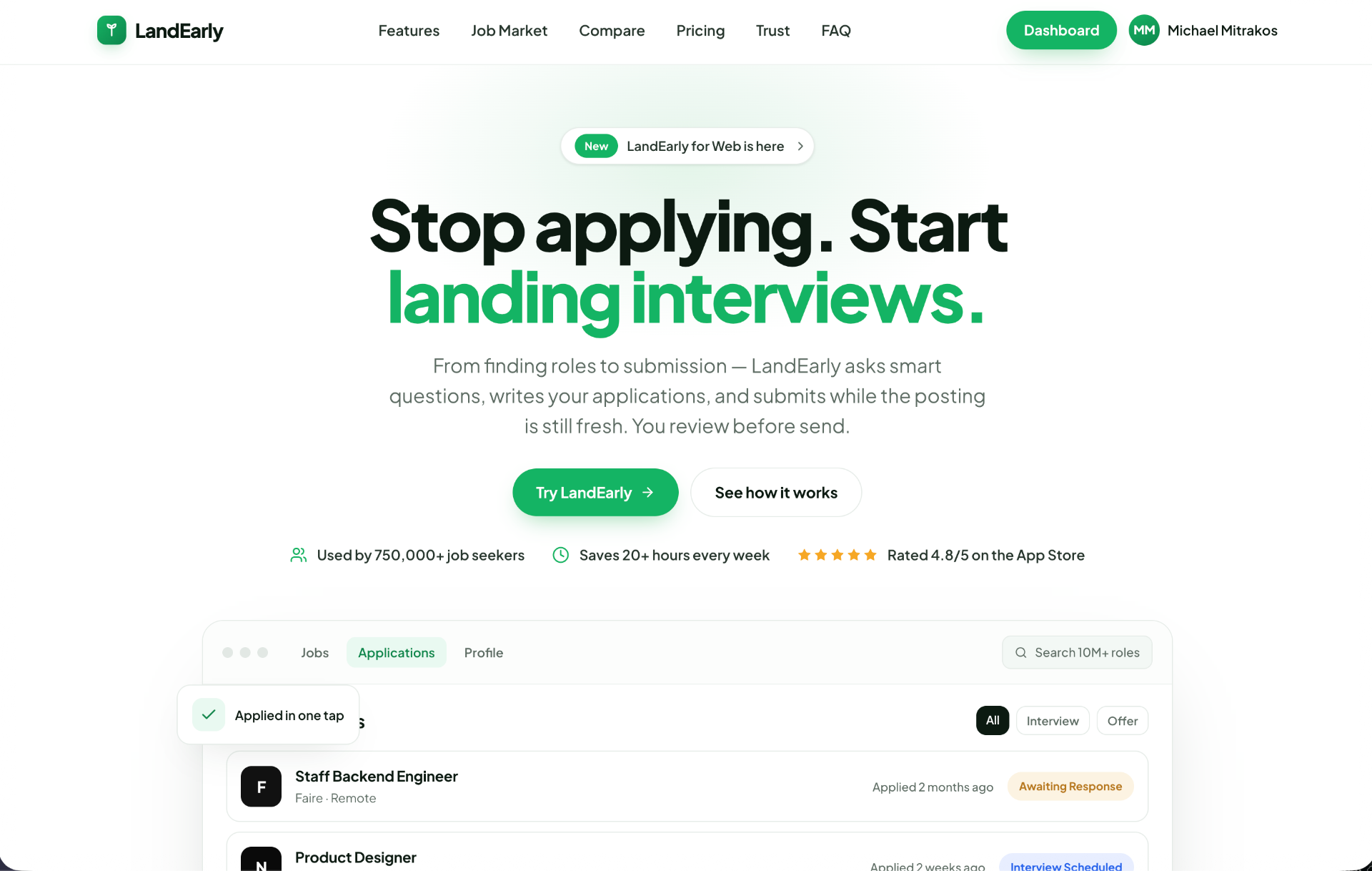 LandEarly | AI Job Applying Preview
