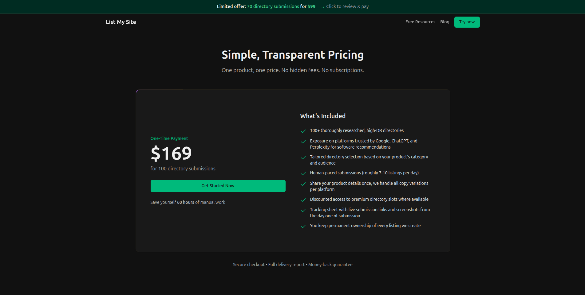 List My Site Preview
