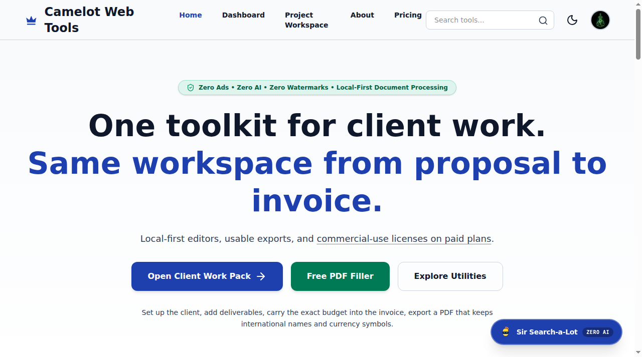 Camelot Web Tools Preview