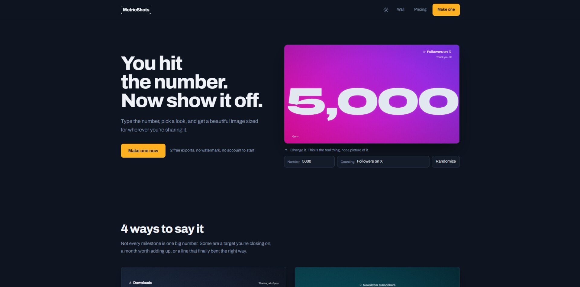 MetricShots Preview