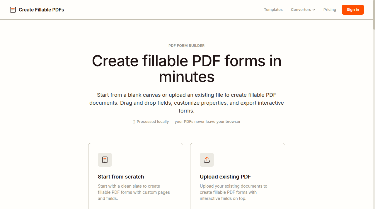 Create Fillable PDF Preview