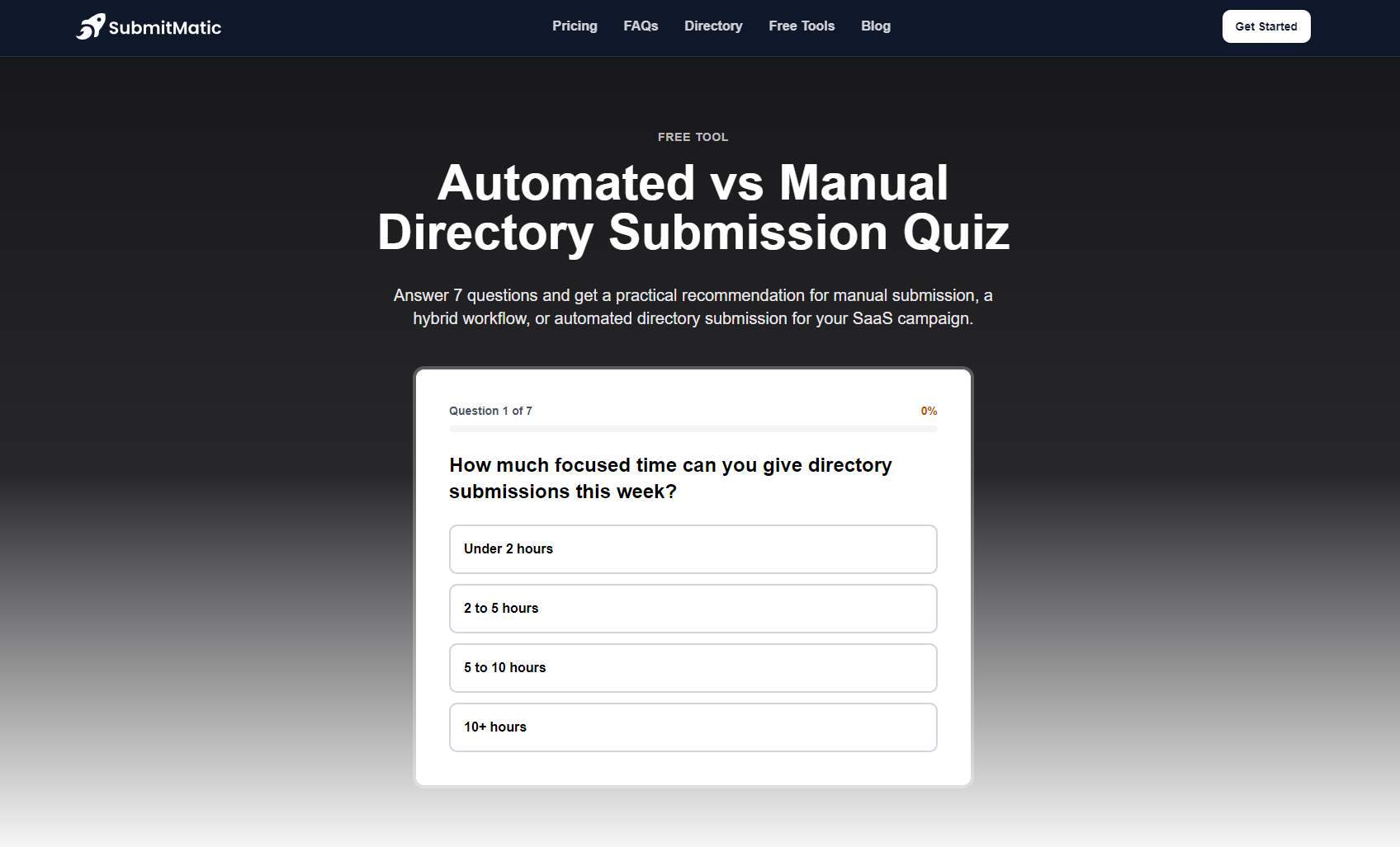 Automated vs Manual Directory Submission Quiz Preview