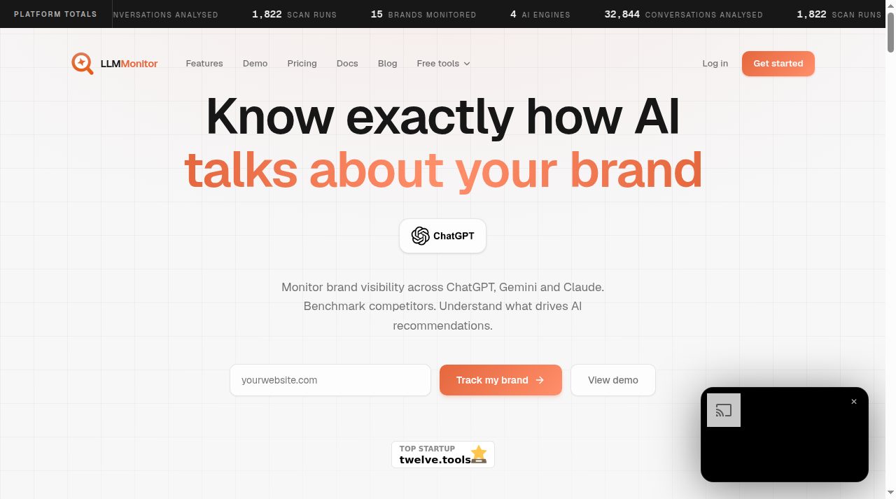 LLMmonitor - Track your brand visibility in AI Preview